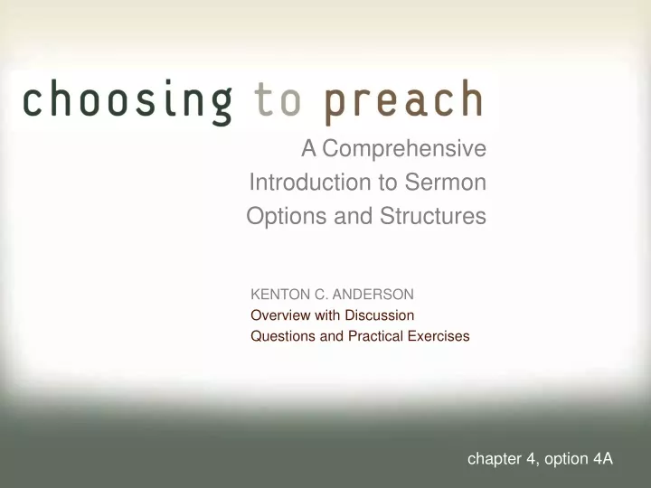 a comprehensive introduction to sermon options and structures