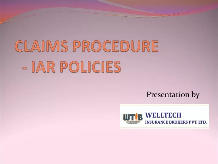claims procedure iar policies