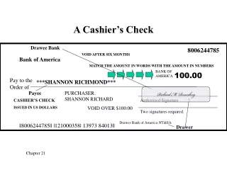 A Cashier’s Check