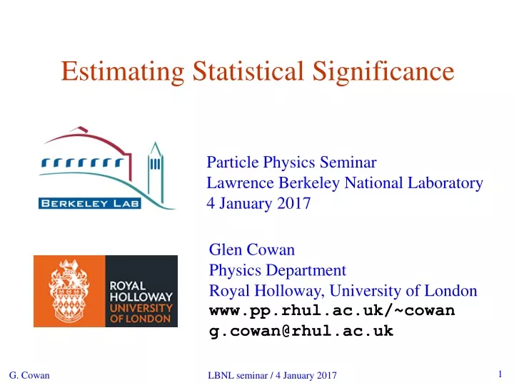 estimating statistical significance