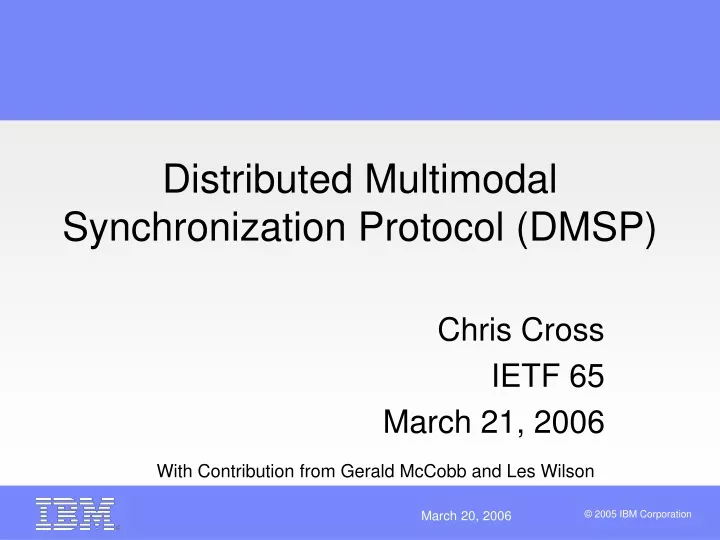 distributed multimodal synchronization protocol dmsp