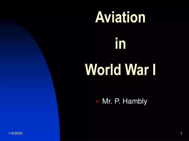 aviation in world war i