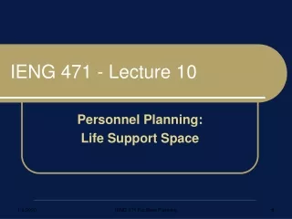 IENG 471 - Lecture 10