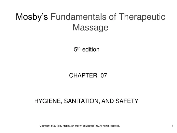 mosby s fundamentals of therapeutic massage