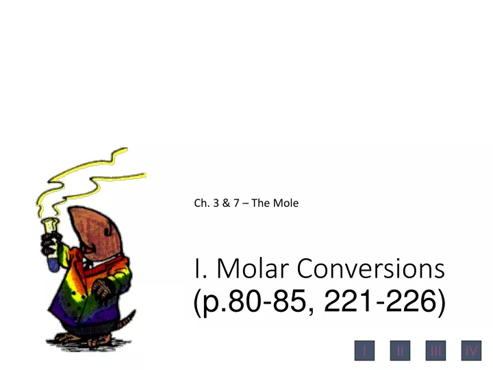molar conversions p 80 85 221 226