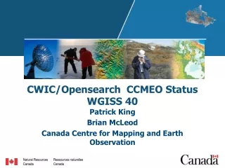 CWIC/Opensearch  CCMEO Status WGISS 40