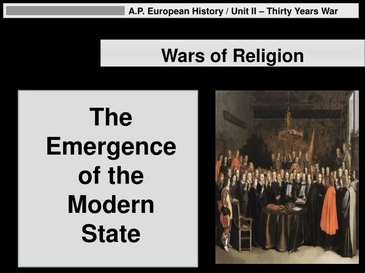 a p european history unit ii thirty years war