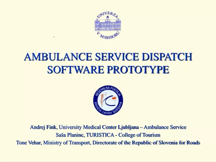 ambulance service dispatch software prototype