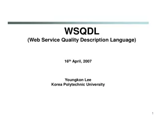 WSQDL (Web Service Quality Description Language)