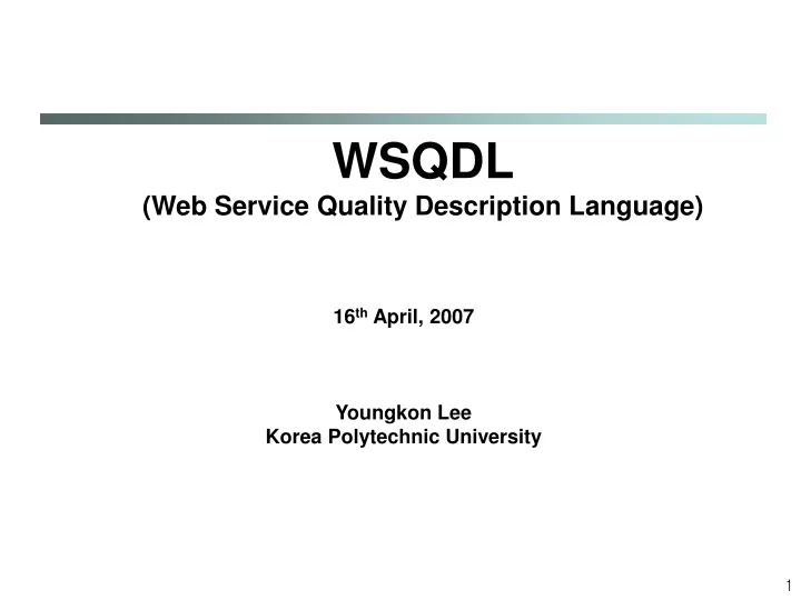 wsqdl web service quality description language