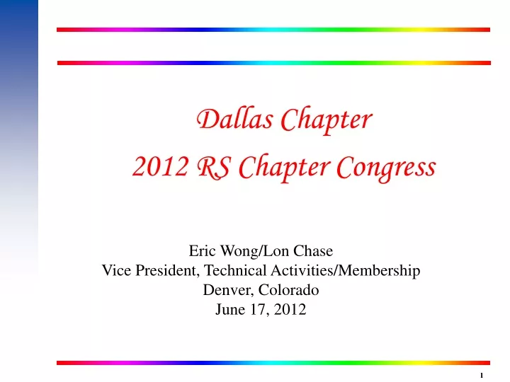 dallas chapter 2012 rs chapter congress