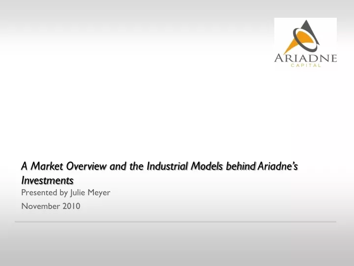 a market overview and the industrial models