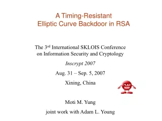 A Timing-Resistant Elliptic Curve Backdoor in RSA