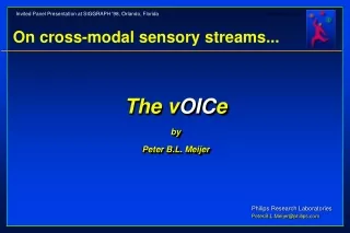 On cross-modal sensory streams...