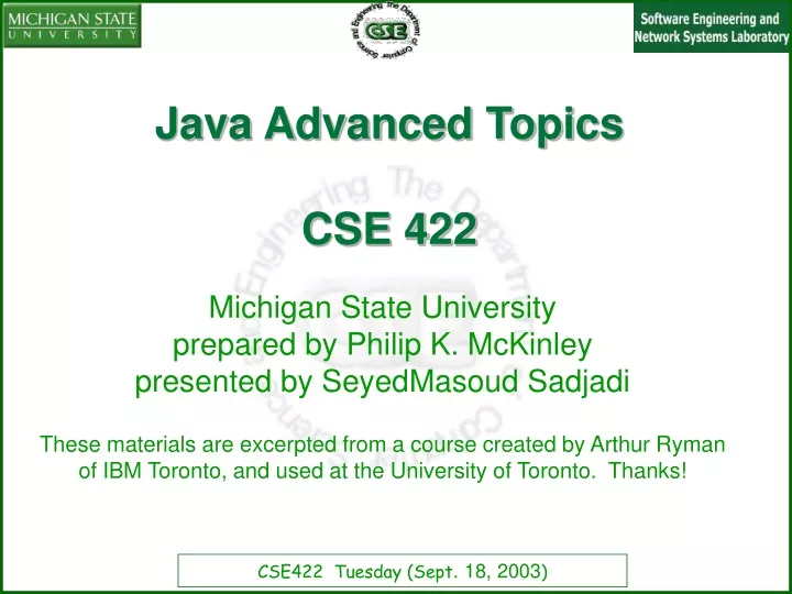 java advanced topics cse 422