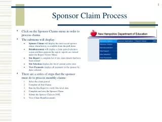 Sponsor Claim Process