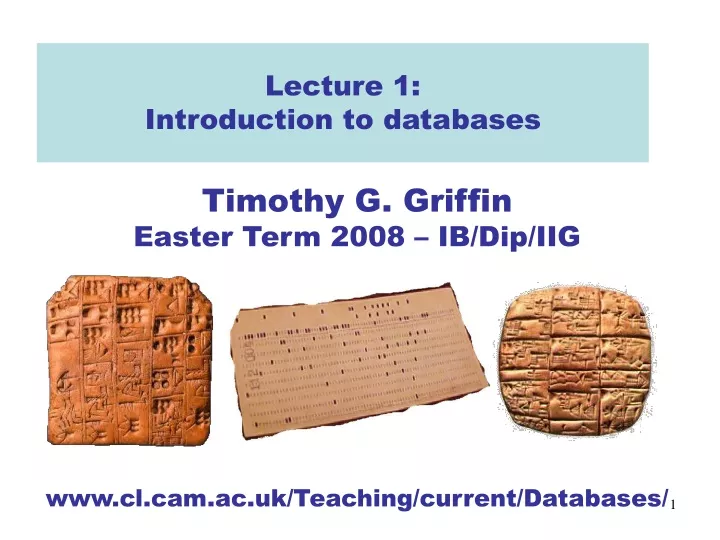 lecture 1 introduction to databases