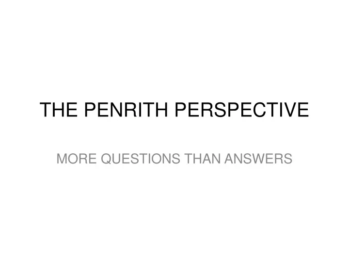 the penrith perspective