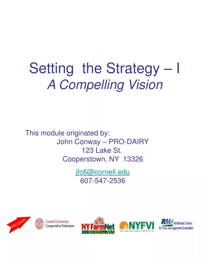 setting the strategy i a compelling vision