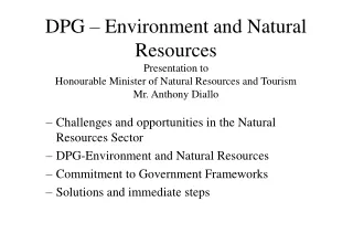 Challenges and opportunities in the Natural Resources Sector