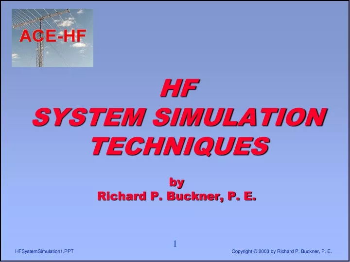 hf system simulation techniques by richard p buckner p e