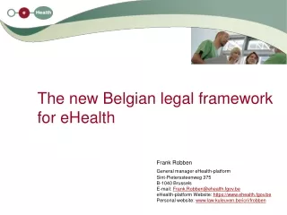 The new Belgian legal framework for eHealth