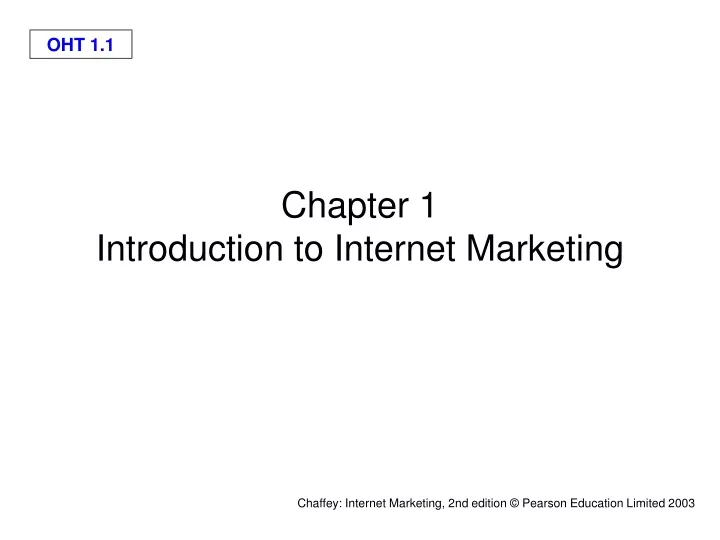 chapter 1 introduction to internet marketing