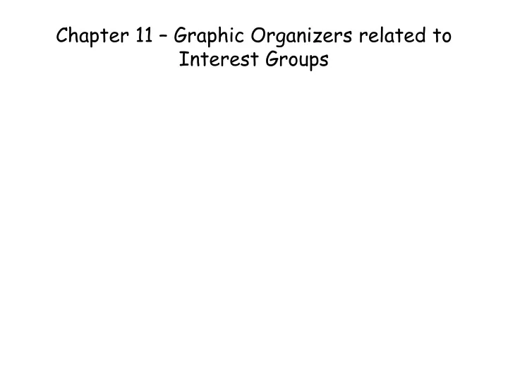 chapter 11 graphic organizers related to interest groups