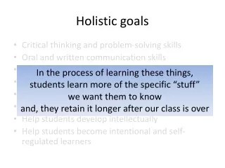 Holistic goals