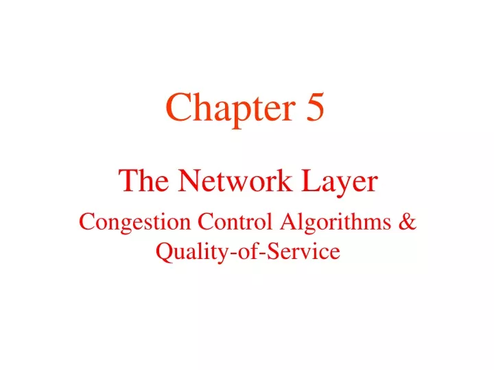 the network layer congestion control algorithms quality of service