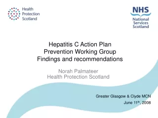 Hepatitis C Action Plan Prevention Working Group Findings and recommendations