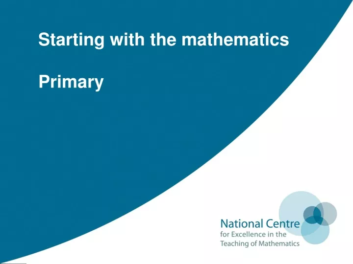 starting with the mathematics primary