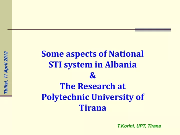 some aspects of national sti system in albania