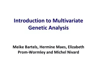 Introduction to Multivariate Genetic Analysis