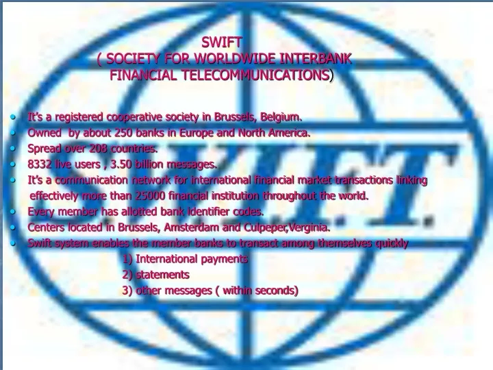 swift society for worldwide interbank financial telecommunications