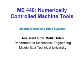 ME 440: Numerically Controlled Machine Tools