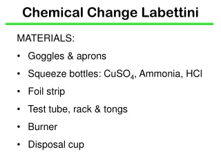 Chemical Change Labettini
