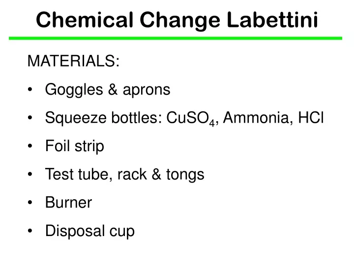 chemical change labettini