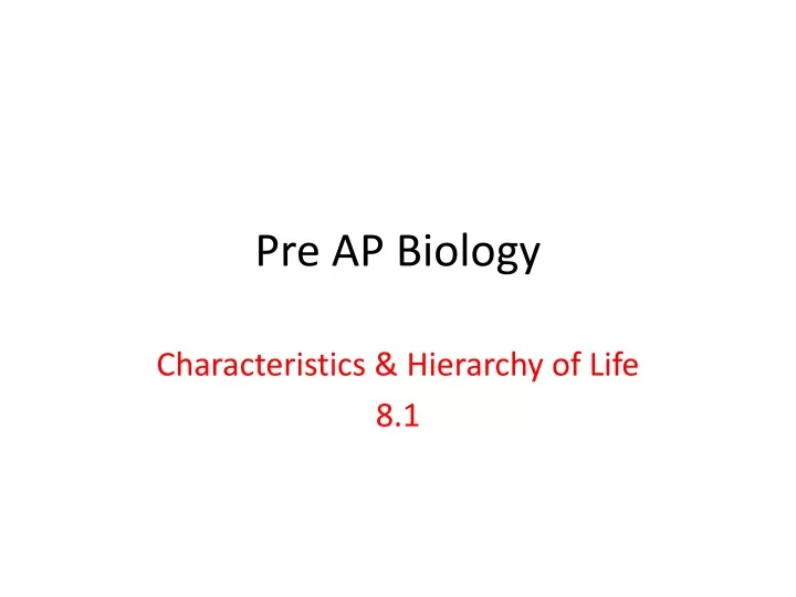 pre ap biology