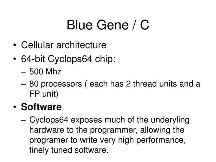 blue gene c