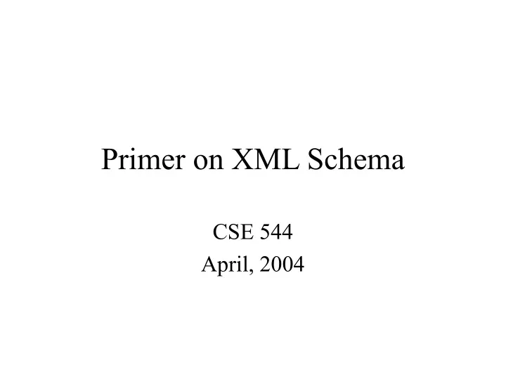 primer on xml schema