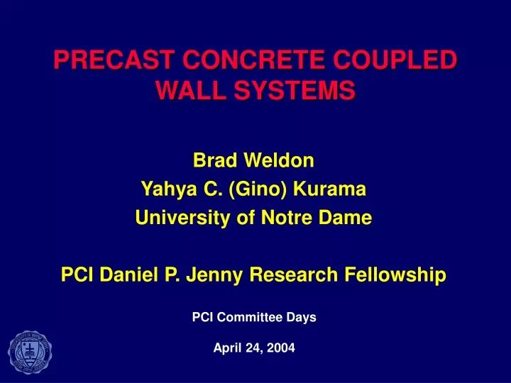 precast concrete coupled wall systems