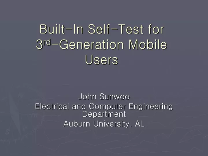 built in self test for 3 rd generation mobile users