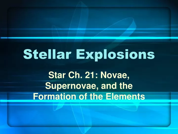 stellar explosions