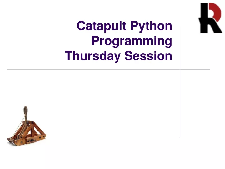 catapult python programming thursday session