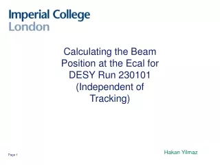Calculating the Beam Position at the Ecal for DESY Run 230101 (Independent of Tracking)