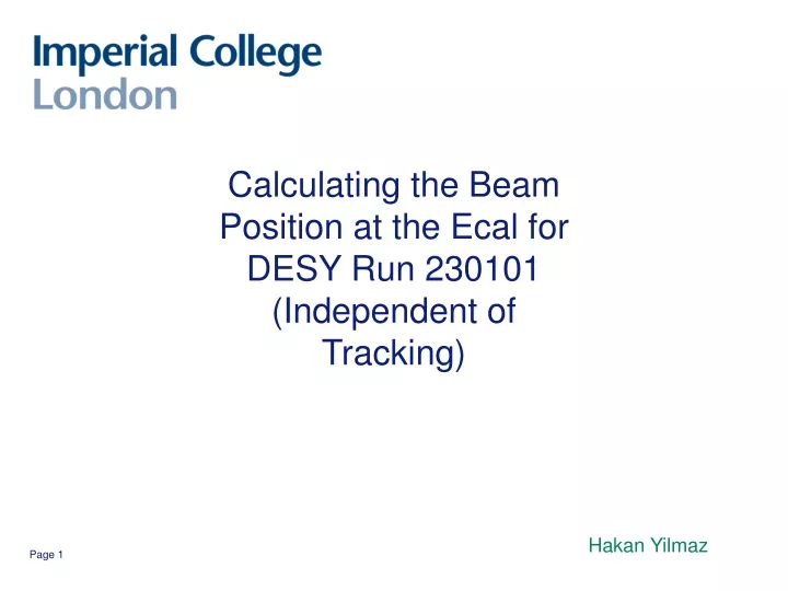 calculating the beam position at the ecal for desy run 230101 independent of tracking