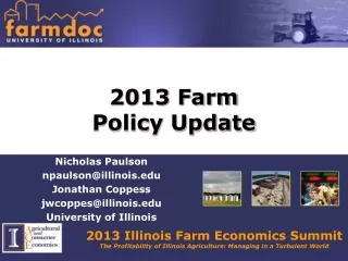 2013 Farm  Policy Update