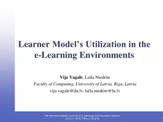 Learner  Model’s Utilization in the e-Learning Environments