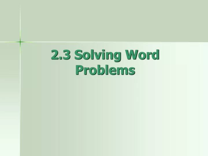 2 3 solving word problems